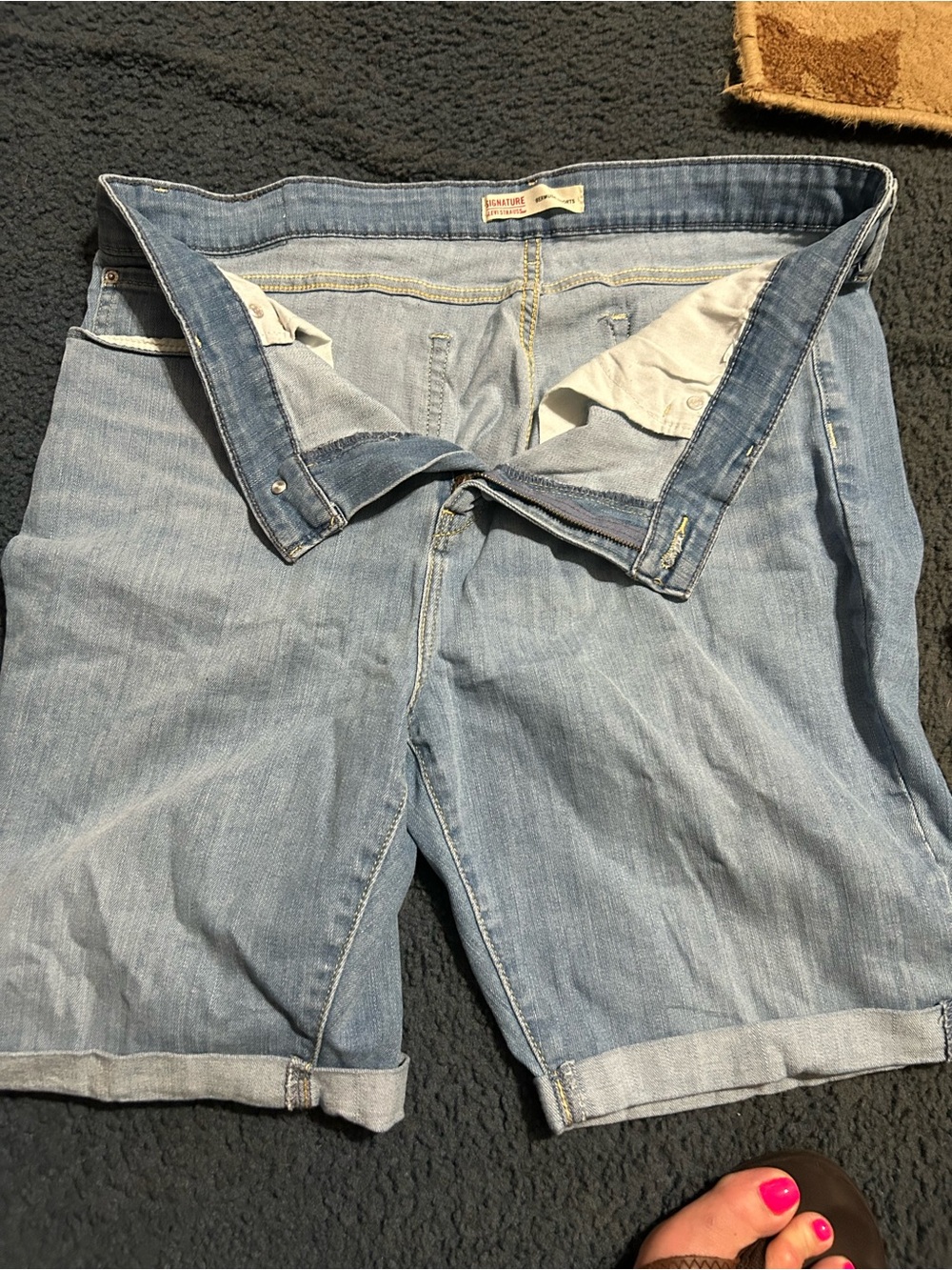 Signature by Levi Strauss Light Blue Denim Bermuda Shorts